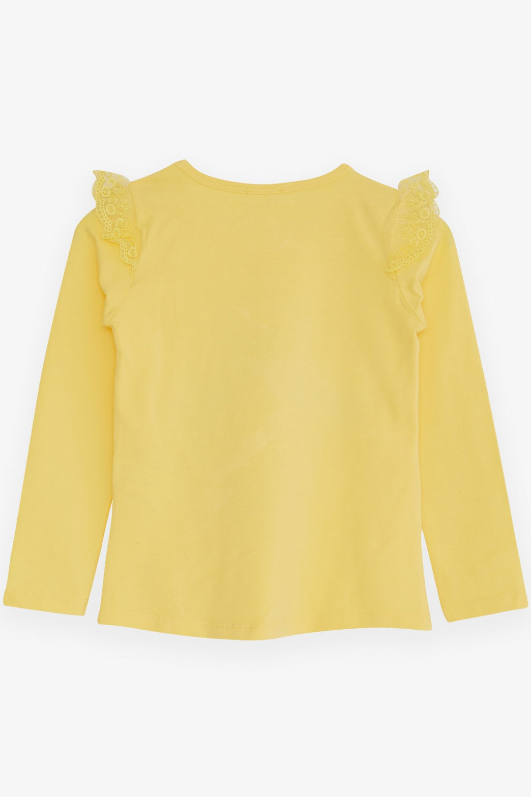 BRE Breeze Girl Child Long Sleeve T-Shirt with Lace Shoulder 4-9 Years, Yellow - Grand Junction