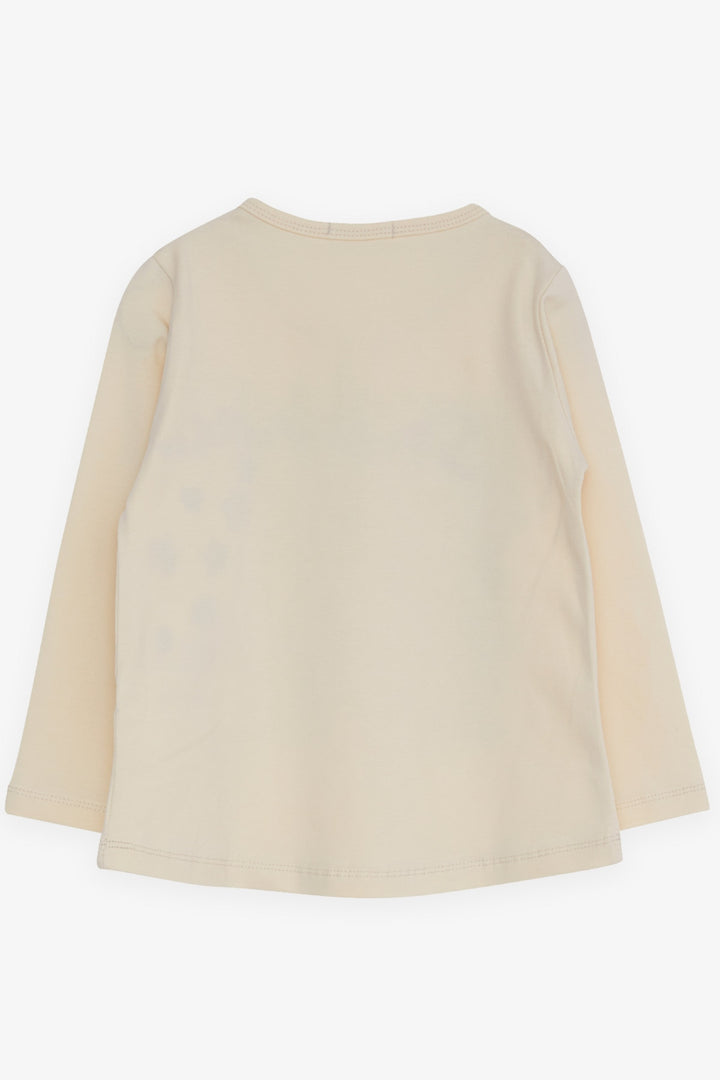 BRE Breeze Girl Child Long Sleeve T-Shirt Sequined Girl Printed 3-8 Years, Cream - Thessaloníki