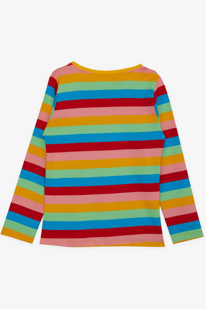 BRE Breeze Girl Child Long Sleeve T-Shirt with Sequined Embroidered Writing, 4-9 Years, Mixed Color - Sunrise