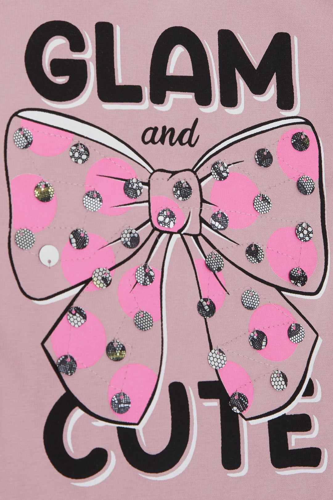 BRE Breeze Girl Child Long Sleeve T-Shirt Sequin Bow Printed 2-6 Years, Rose Pink - Salihorsk