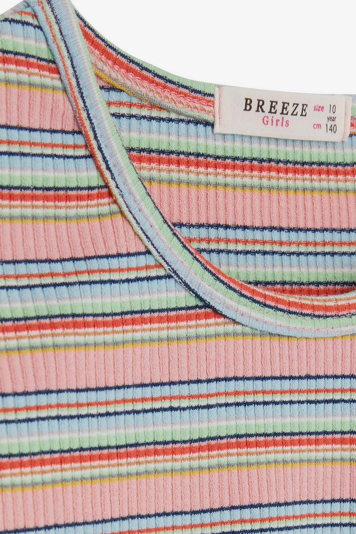 BRE Breeze Girl Child Long Sleeve T-Shirt Colorful Striped 94 Years, Mixed Color - Zhovti Vody