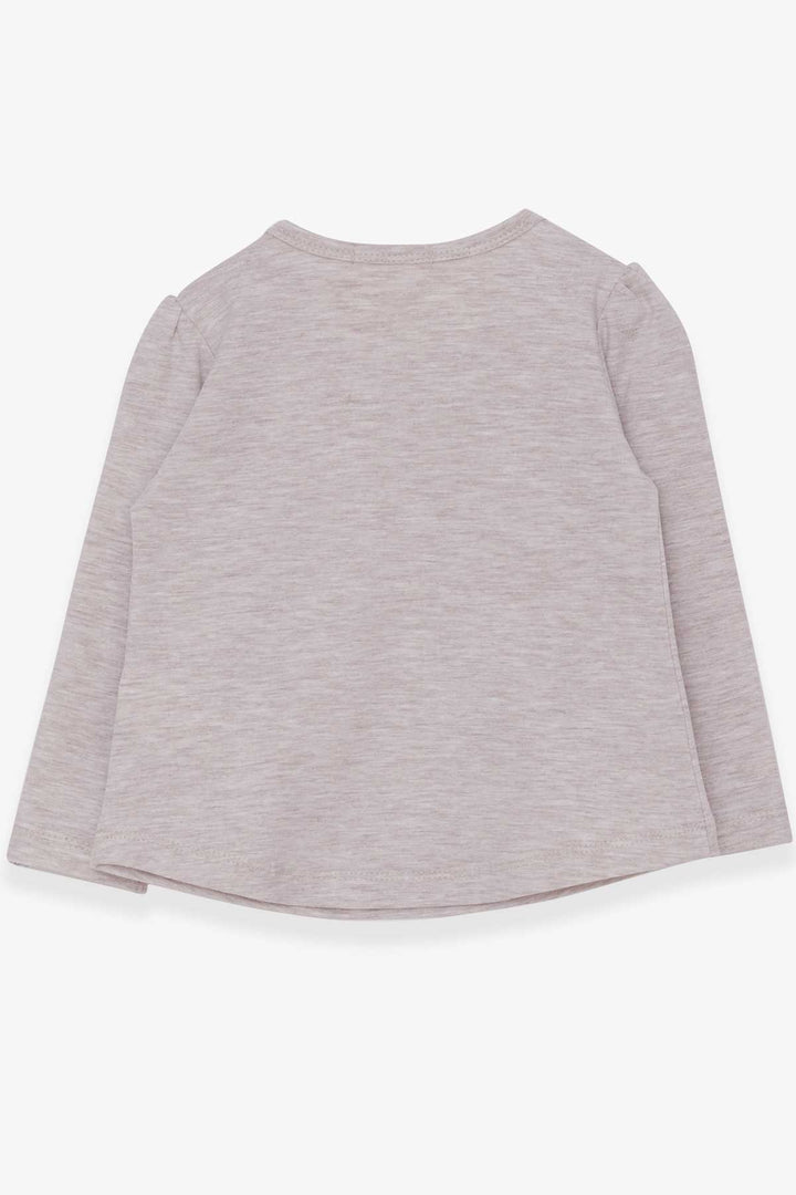 BRE Breeze Girl Child Long Sleeve T-Shirt with Painter Girl Print, 1-4 Years, Beige Melange - Ciudad de Melilla