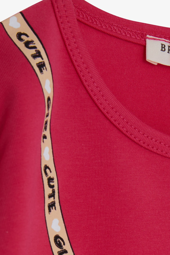 BRE Breeze Girl Child Long Sleeve T-Shirt Cute Moon Printed 2-6 Years, Fuchsia - Richmond