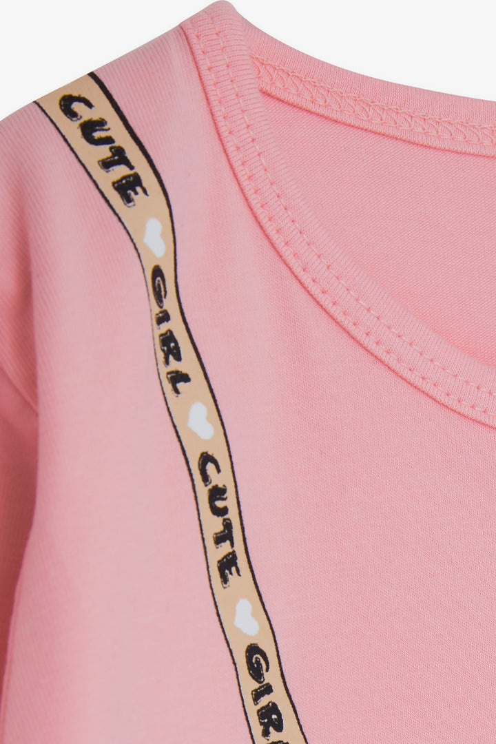 BRE Breeze Girl Child Long Sleeve T-Shirt Cute Moon Printed 2-6 Years, Pink - Osnabrück