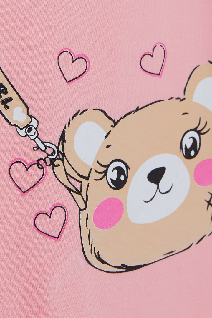 BRE Breeze Girl Child Long Sleeve T-Shirt Cute Moon Printed 2-6 Years, Pink - Osnabrück