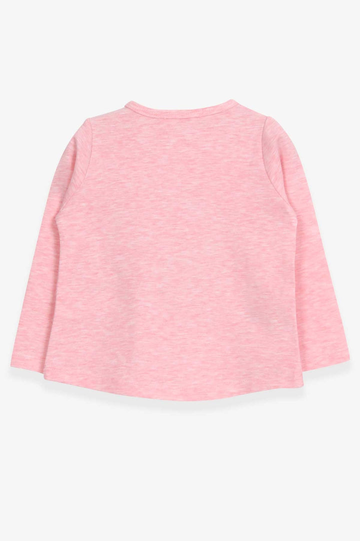 BRE Breeze Girl Child Long Sleeve T-Shirt Cute Girl Printed 1-4 Years, Salmon Melange - Sciacca