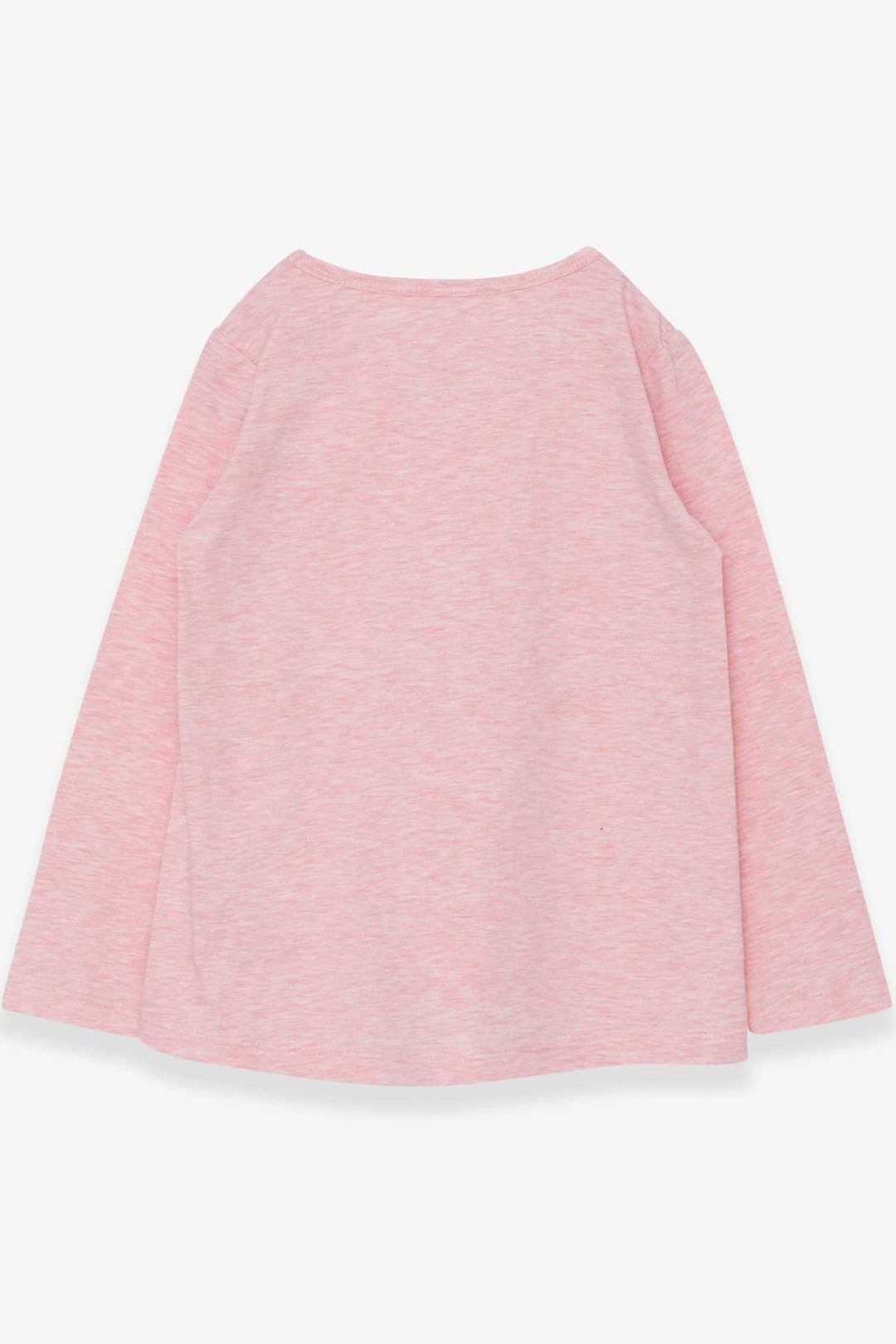 BRE Breeze Girl Child Long Sleeve T-Shirt with Glitter Heart Print 50 Years, Salmon Melange - North Richland Hills