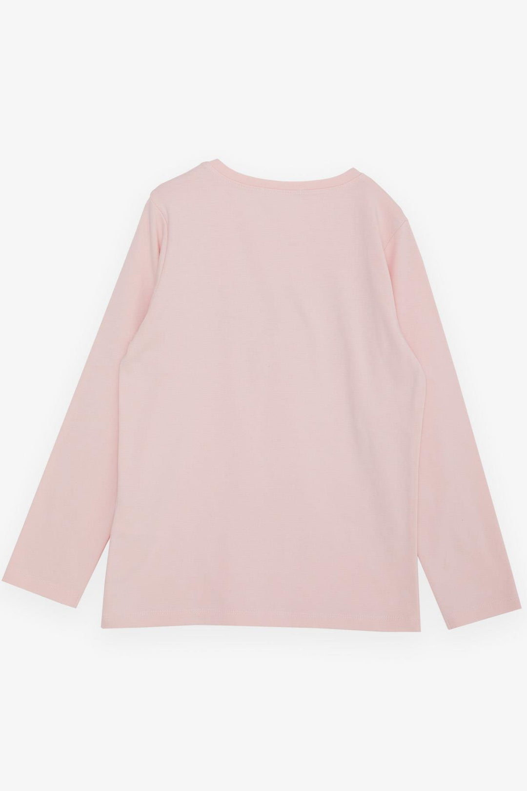 BRE Breeze Girl Child Long Sleeve T-Shirt with Glittery Printed Text, 94 Years, Powder - Katwijk