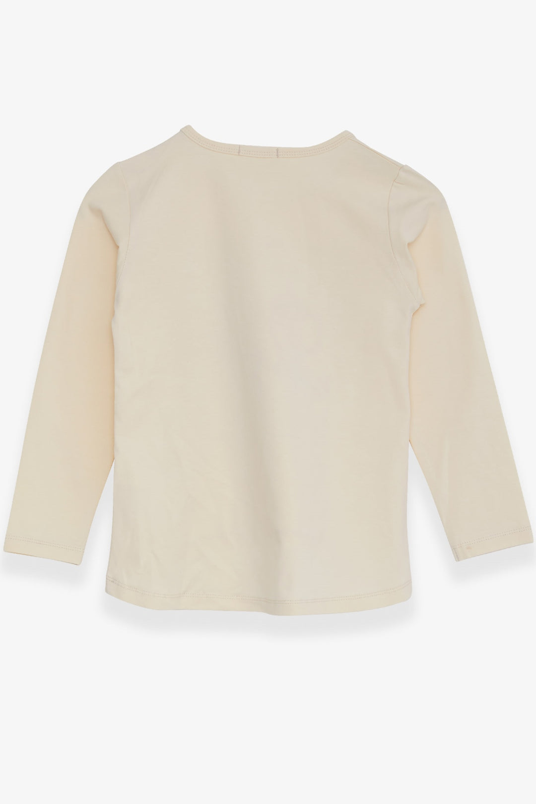 BRE Breeze Girl Child Long Sleeve T-Shirt with Stone Printed Writing, 62 Years, Cream - Pryluky
