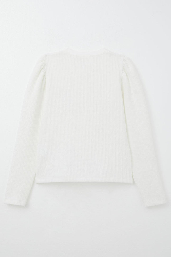 BRE Breeze Girl Child Long Sleeve T-Shirt with Stone Rose Emblem 94 Years, Ecru - Suharekë