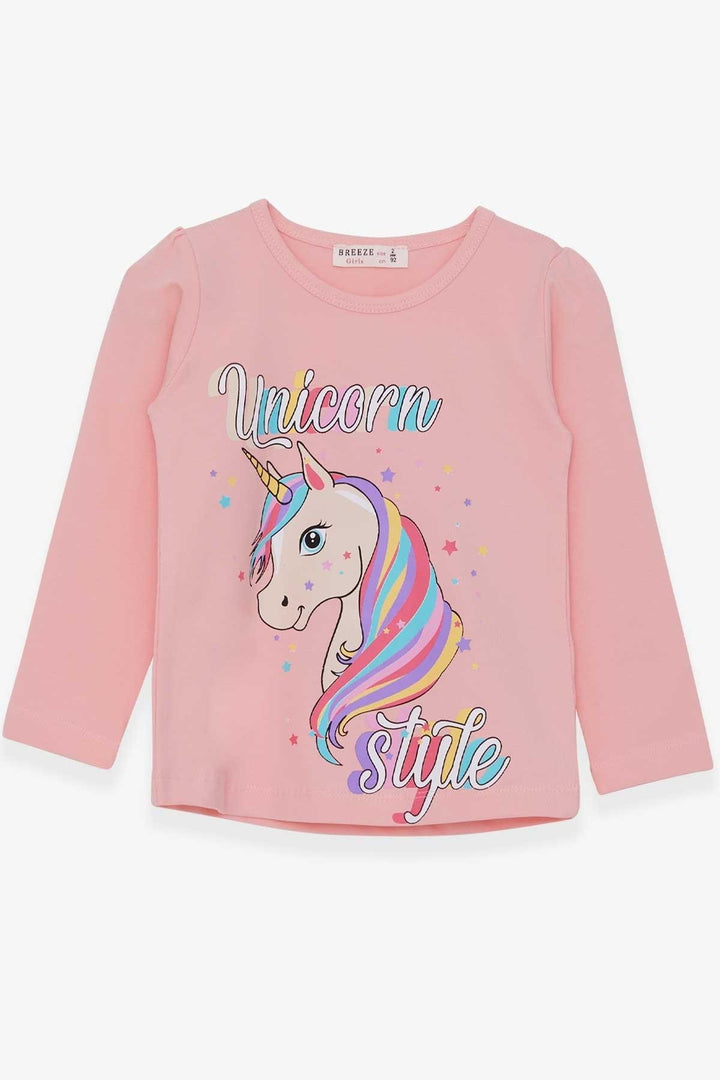 BRE Breeze Girl Child Long Sleeve T-Shirt Unicorn 2-6 Years, Powder - Pasadena