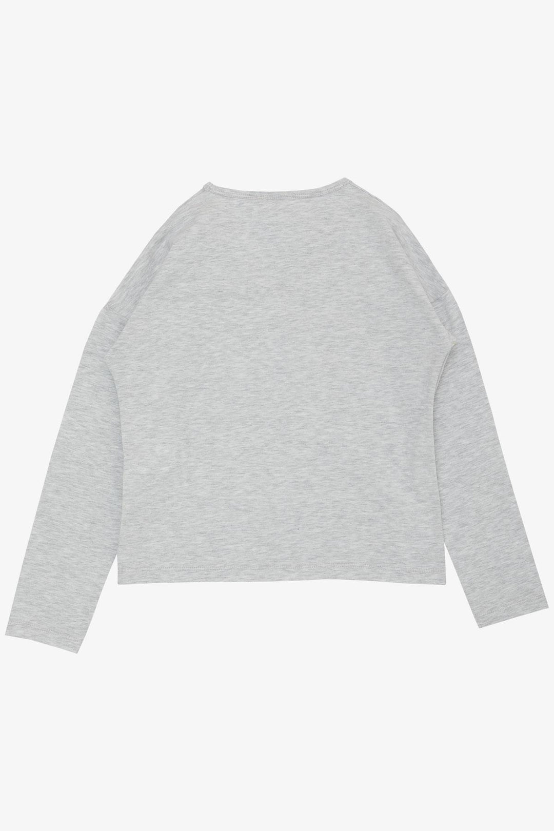 BRE Breeze Girl Child Long Sleeve T-Shirt with Gold Printed Text Hearts 62 Years, Light Grey Melange - Evergem