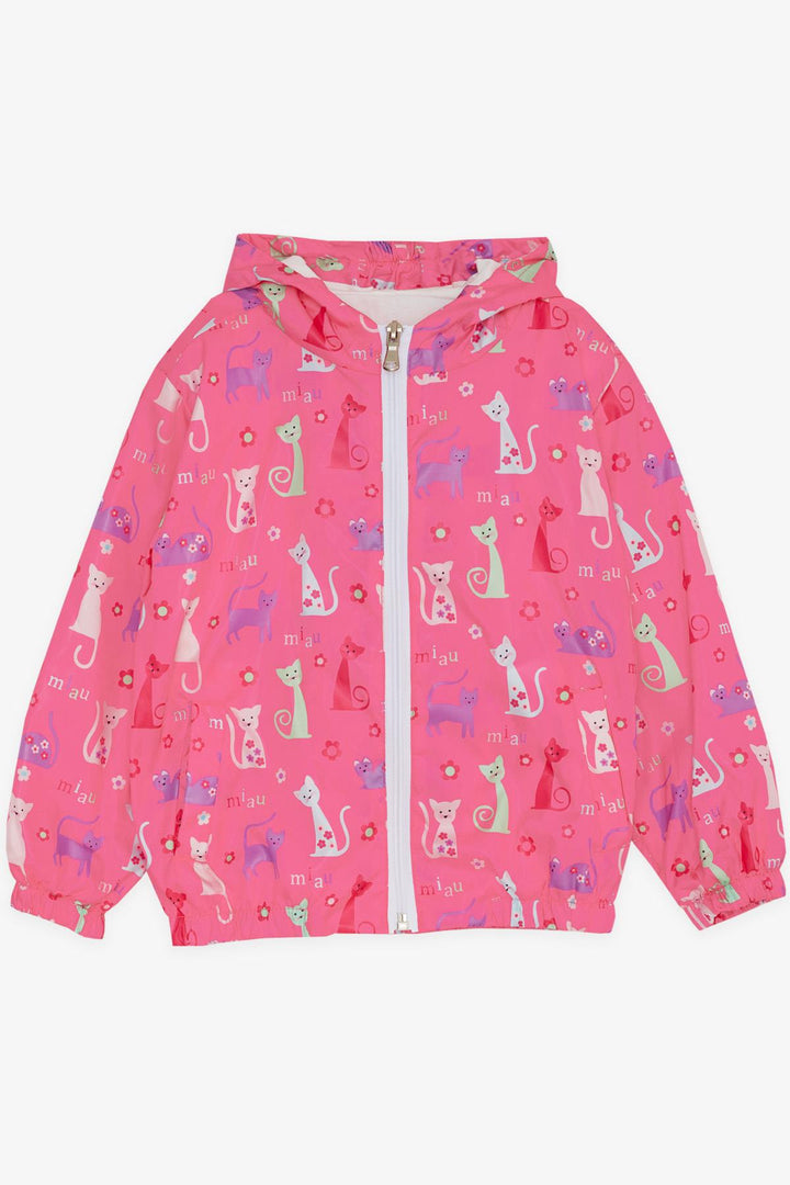 BRE Breeze Girl Child Raincoat with Kitty Pattern, 1-5 Years, Pink - Hofheim
