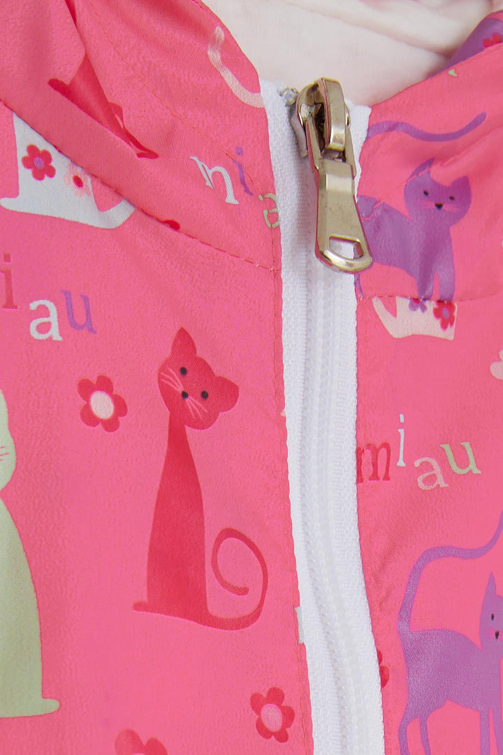 BRE Breeze Girl Child Raincoat with Kitty Pattern, 1-5 Years, Pink - Hofheim
