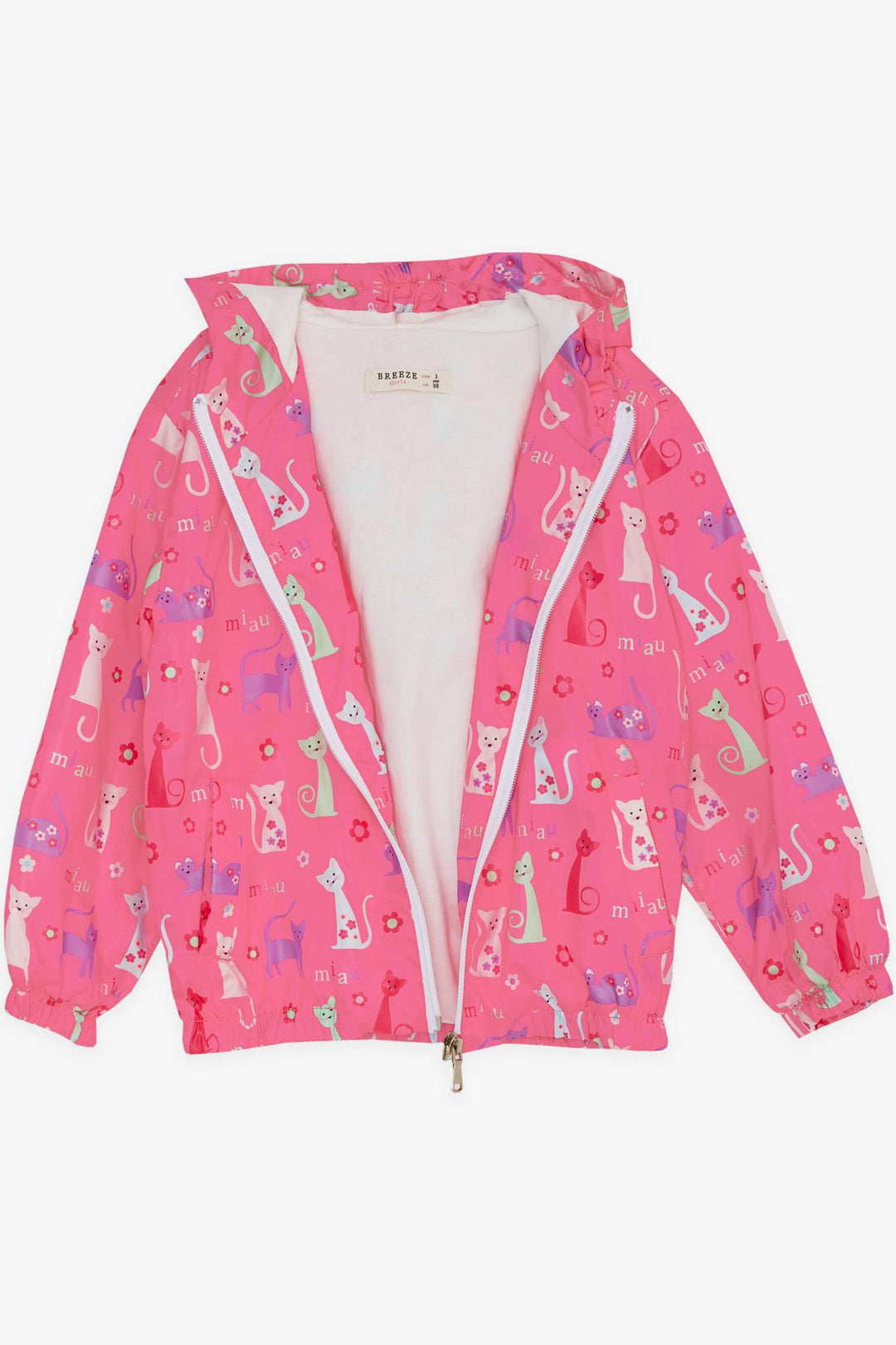 BRE Breeze Girl Child Raincoat with Kitty Pattern, 1-5 Years, Pink - Hofheim
