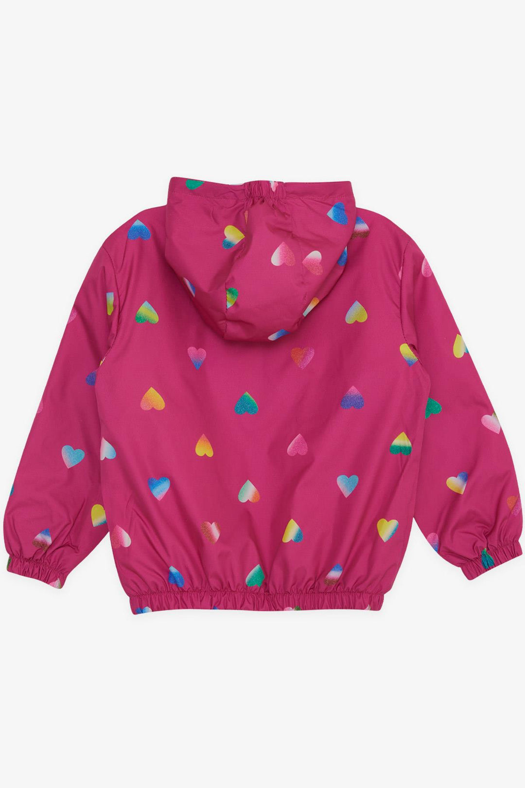 BRE Breeze Girl Child Raincoat Colorful Heart Patterned 1-5 Years, Fuchsia - Lviv