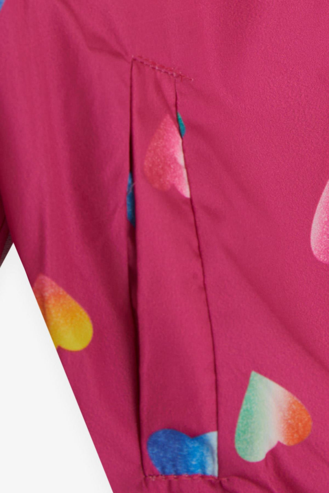 BRE Breeze Girl Child Raincoat Colorful Heart Patterned 1-5 Years, Fuchsia - Lviv