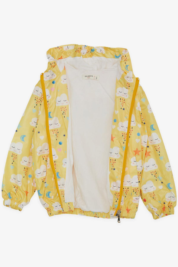 BRE Breeze Girl Child Raincoat Cute Cloud Patterned 1-5 Years, Yellow - Texarkana