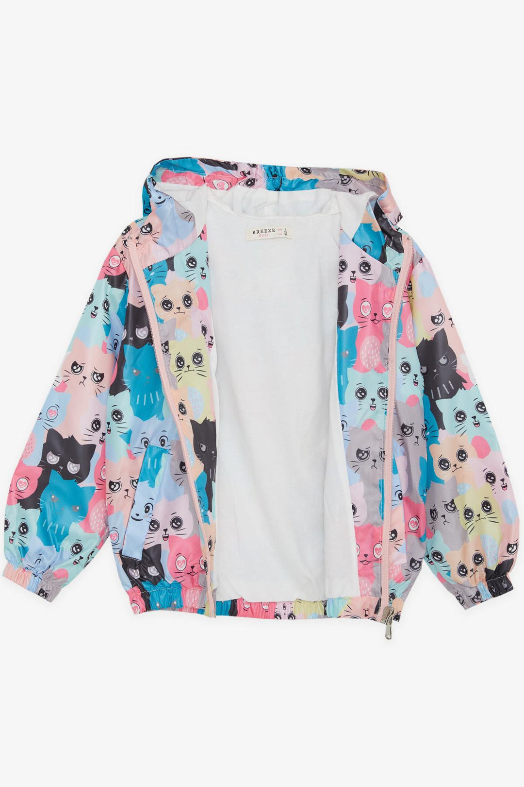 BRE Breeze Girl Child Raincoat Cute Kitty Patterned 1-5 Years, Mixed Color - Landau