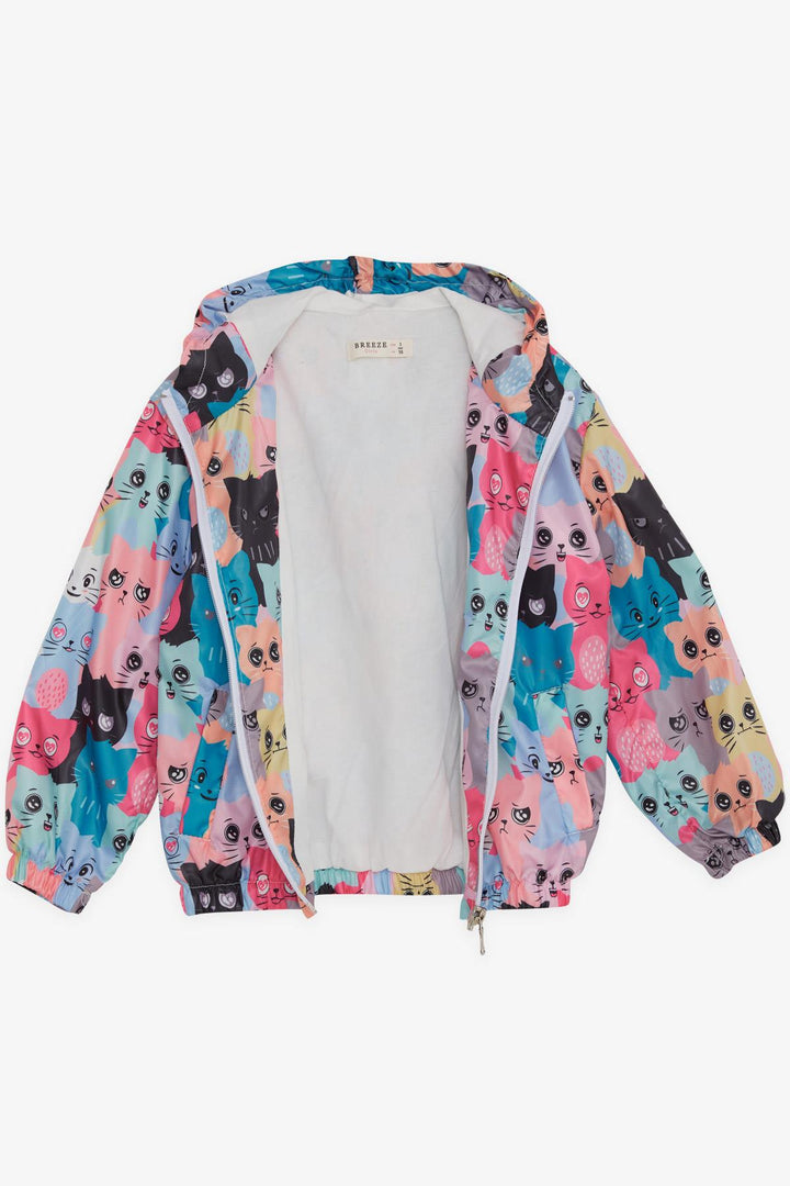BRE Breeze Girl Child Raincoat Cute Kitty Patterned 1-6 Years, Mixed Color - Murcia