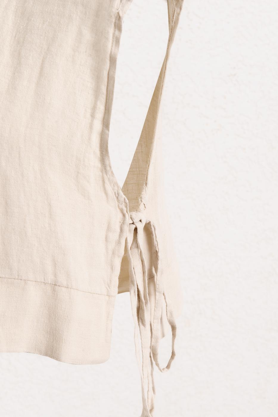 BSL Women Crop Linen Blouse with Side Tie - Timmins