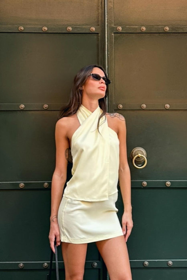 BSL Women Satin Cross-Tie Blouse - Ixmiquilpan