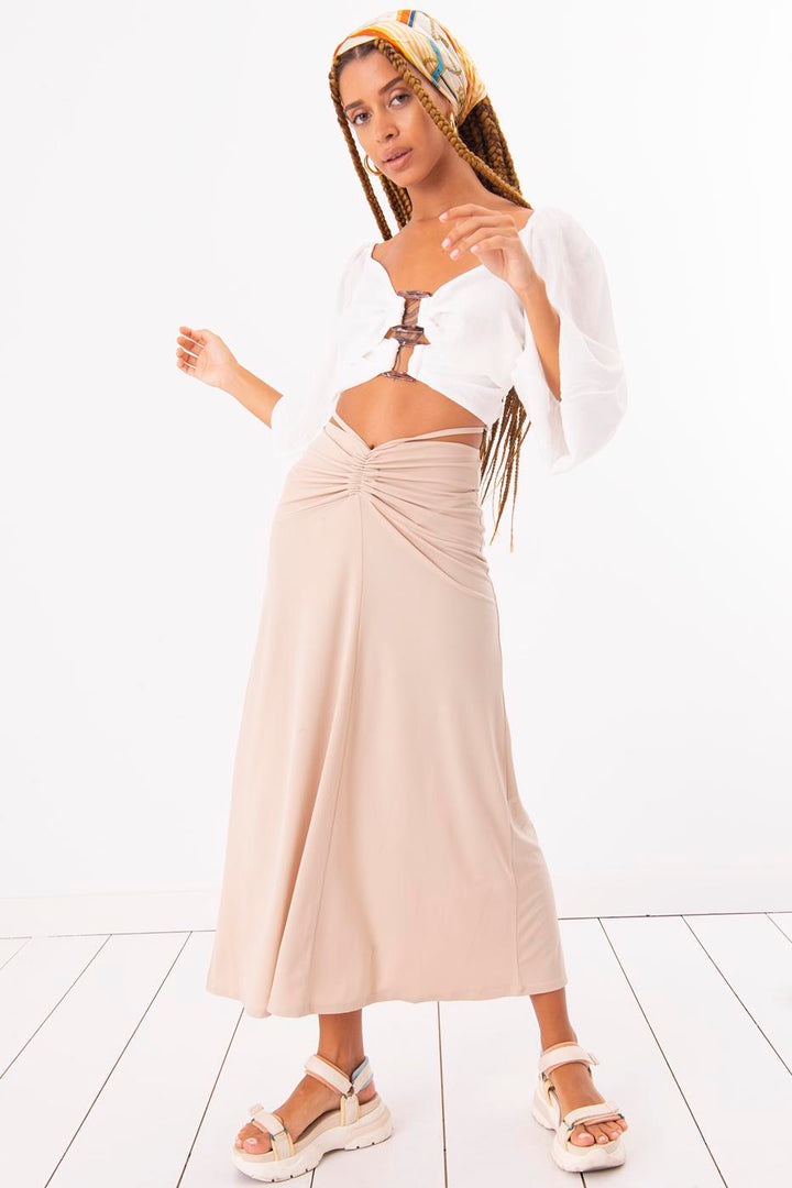 BSL Women Shirring Midi Skirt - Northcote