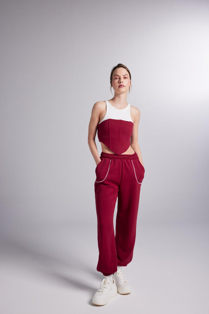 HLLY Women Rhode Sweatpants Bottoms Burgundy - Bel Air South