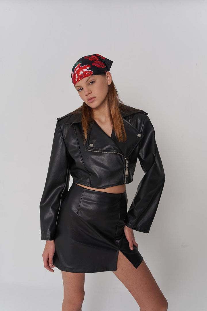 HLLY Women Petter Leather Skirt Black - Hempstead
