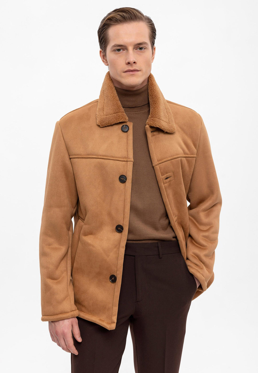 ANT Lining Detailed Suede Coat - Kensington