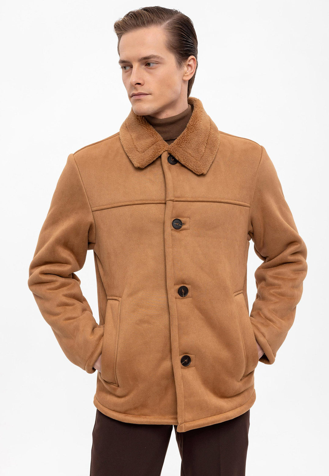 ANT Lining Detailed Suede Coat - Kensington