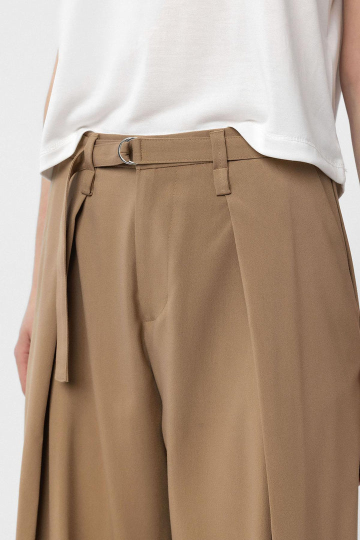 ANT Antioch Camel Belted Flared Women's Pants - San Jacinto