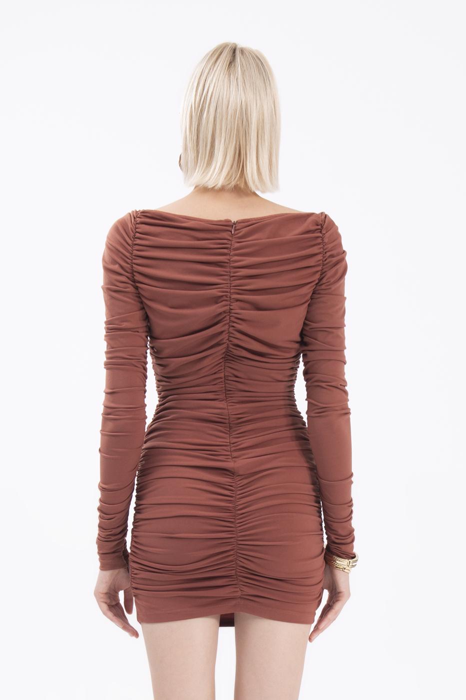 BSL Women Carmen collar drapped mini dress - Dundalk