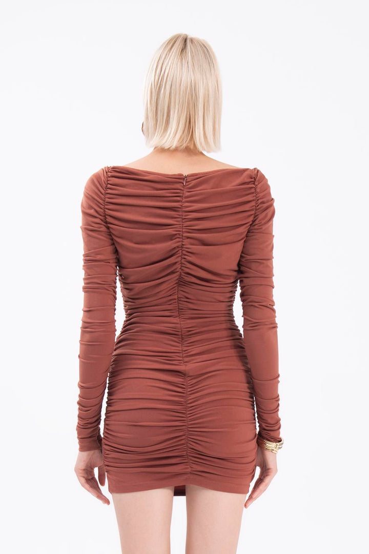 BSL Women Carmen collar drapped mini dress - Dundalk