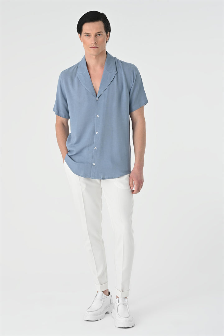 ANT Jacket Collar Men Shirt - Silver Spring