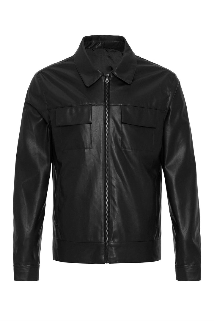 ANT Men's Leather Jacket with Pocket Detail - Socorro