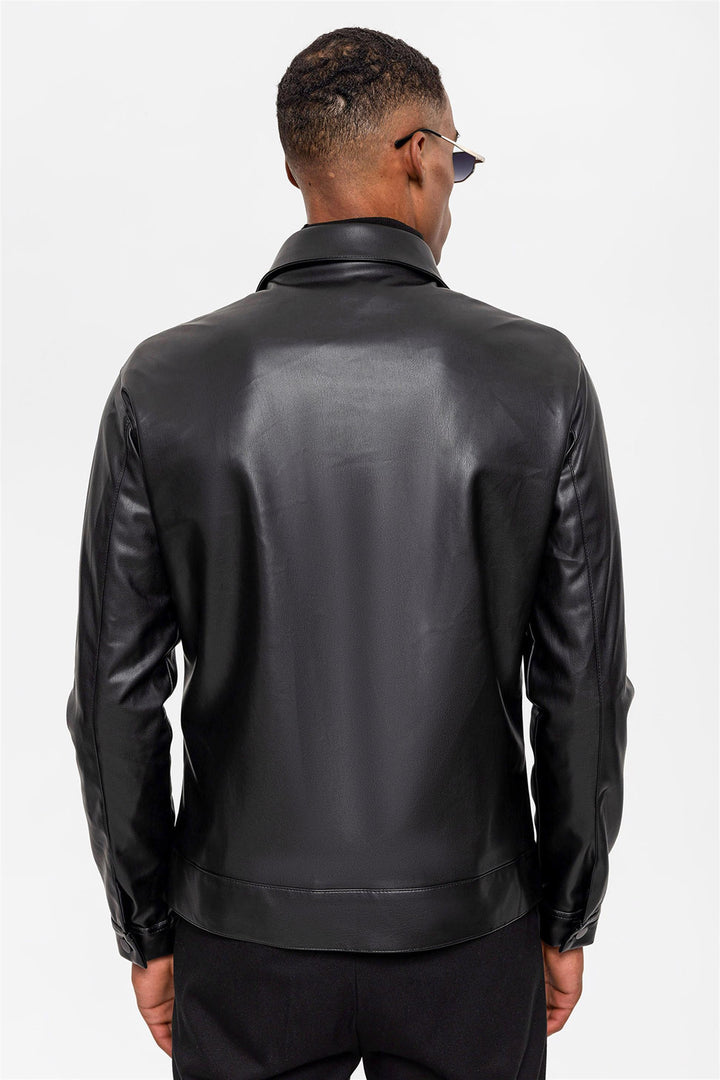 ANT Men's Leather Jacket with Pocket Detail - Socorro
