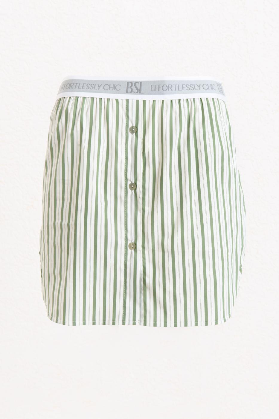 BSL Women Striped Cotton Mini Skirt - Ilford