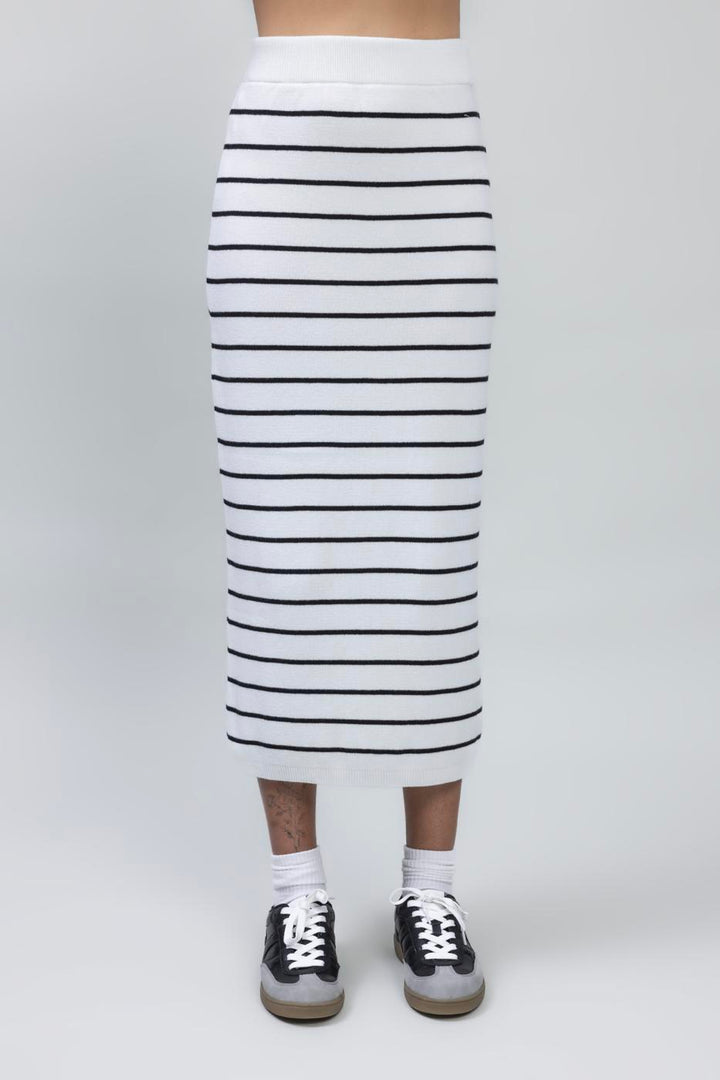 BSL Women Striped Midi Pencil Knit Skirt - Houston
