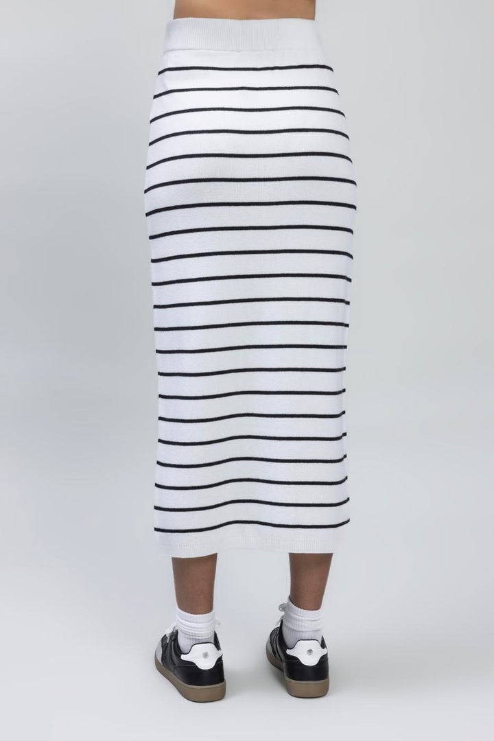 BSL Women Striped Midi Pencil Knit Skirt - Houston