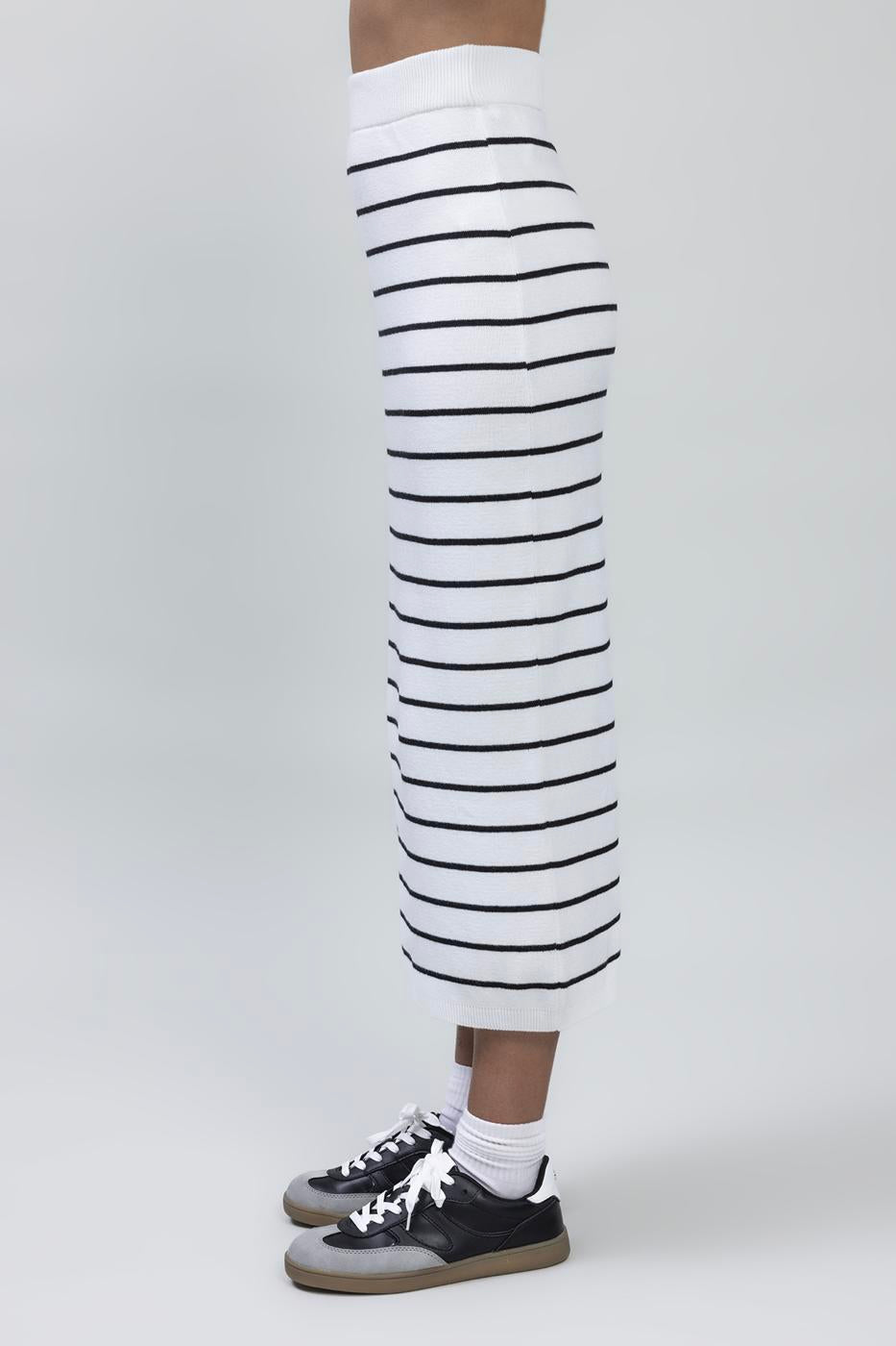 BSL Women Striped Midi Pencil Knit Skirt - Houston