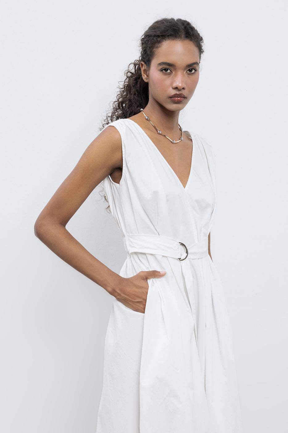 BSL Women Cotton Flared Skirt Midi Dress - Greenville