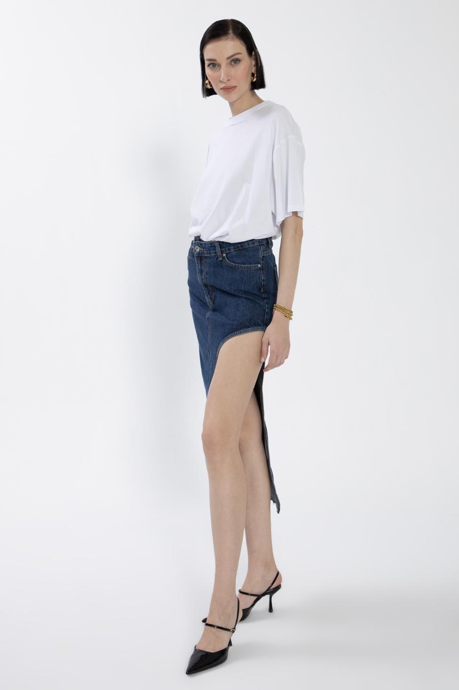 BSL Women Cut Out Denim Skirt - Lake Ridge