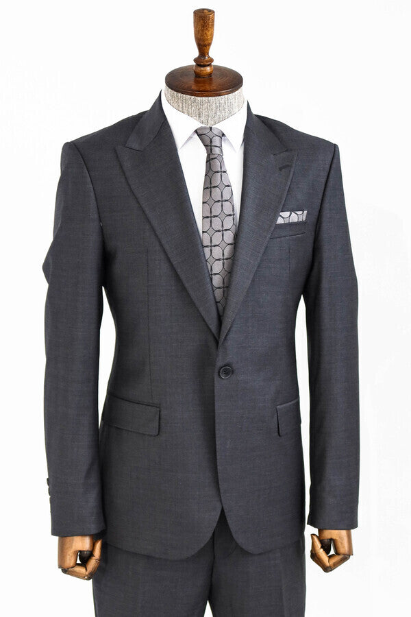 WSS Dark Grey Wool Men's Suit  - Évry