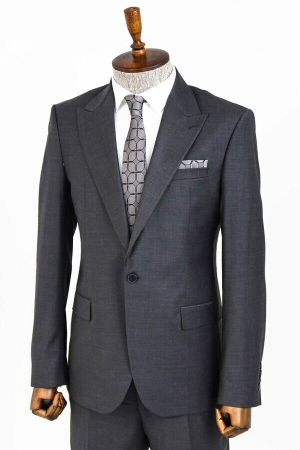 WSS Dark Grey Wool Men's Suit  - Évry