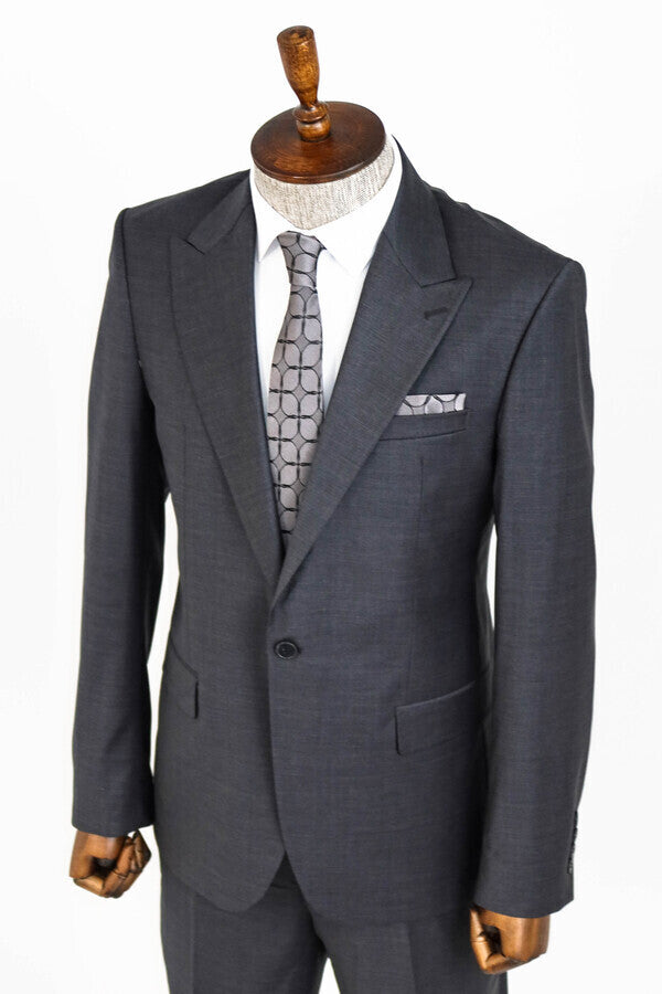 WSS Dark Grey Wool Men's Suit  - Évry