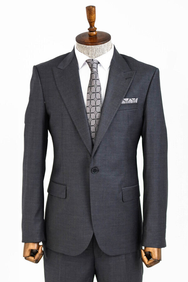 WSS Dark Grey Wool Men's Suit  - Évry