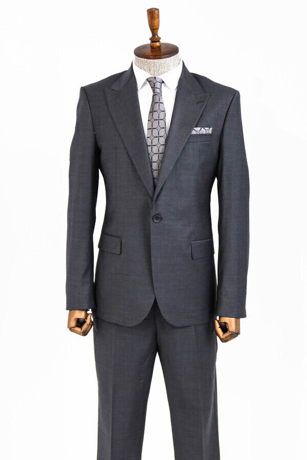 WSS Dark Grey Wool Men's Suit  - Évry