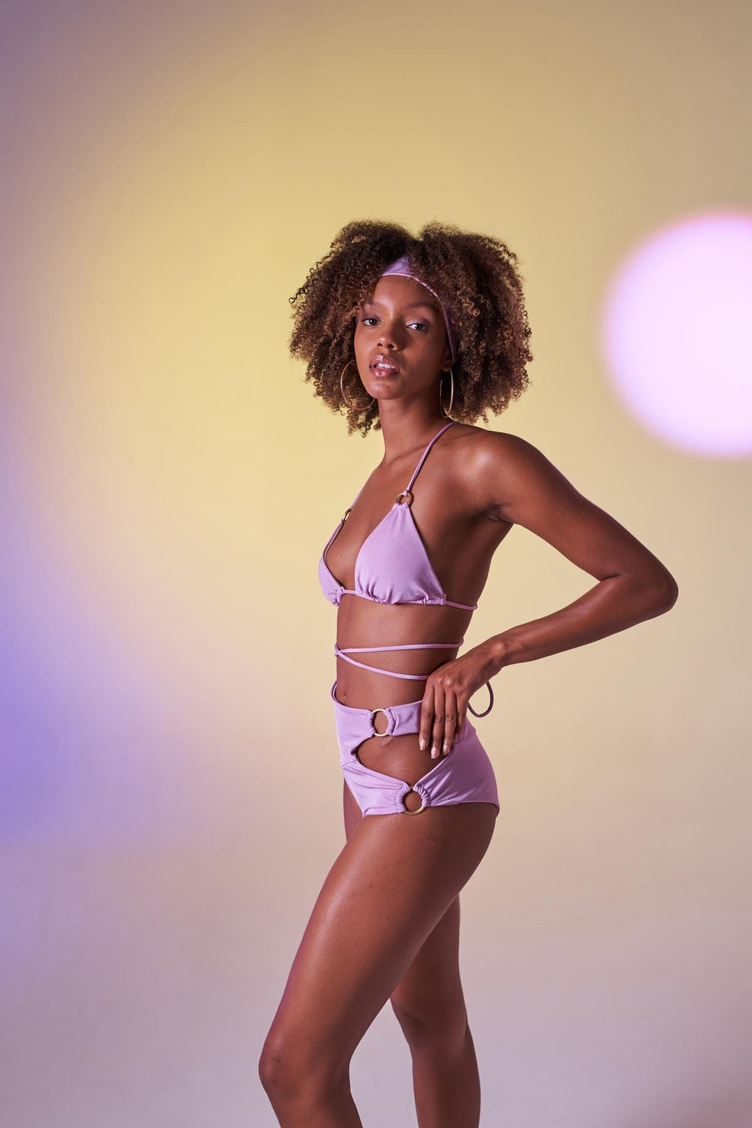 HLLY Women Delphi High Waist Bikini Bottom Lilac - Little Elm