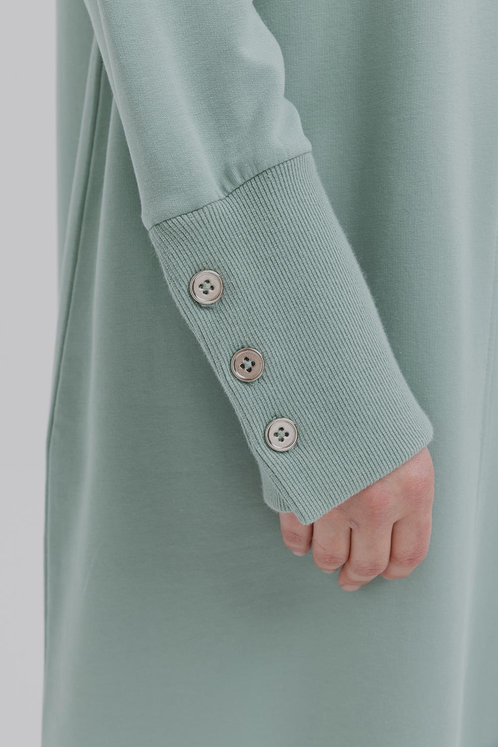 TLD Women Allday Defne Defne-headline Thick Ribbed Button Detailed Lycra Dress - Peachtree City